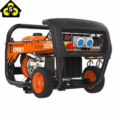 Groupe électrogène VELETA-S - 2.8 kW Monophasé 230V - Essence - SVR/AVR - Kit différentiel Démarrage manuel - GENERGY