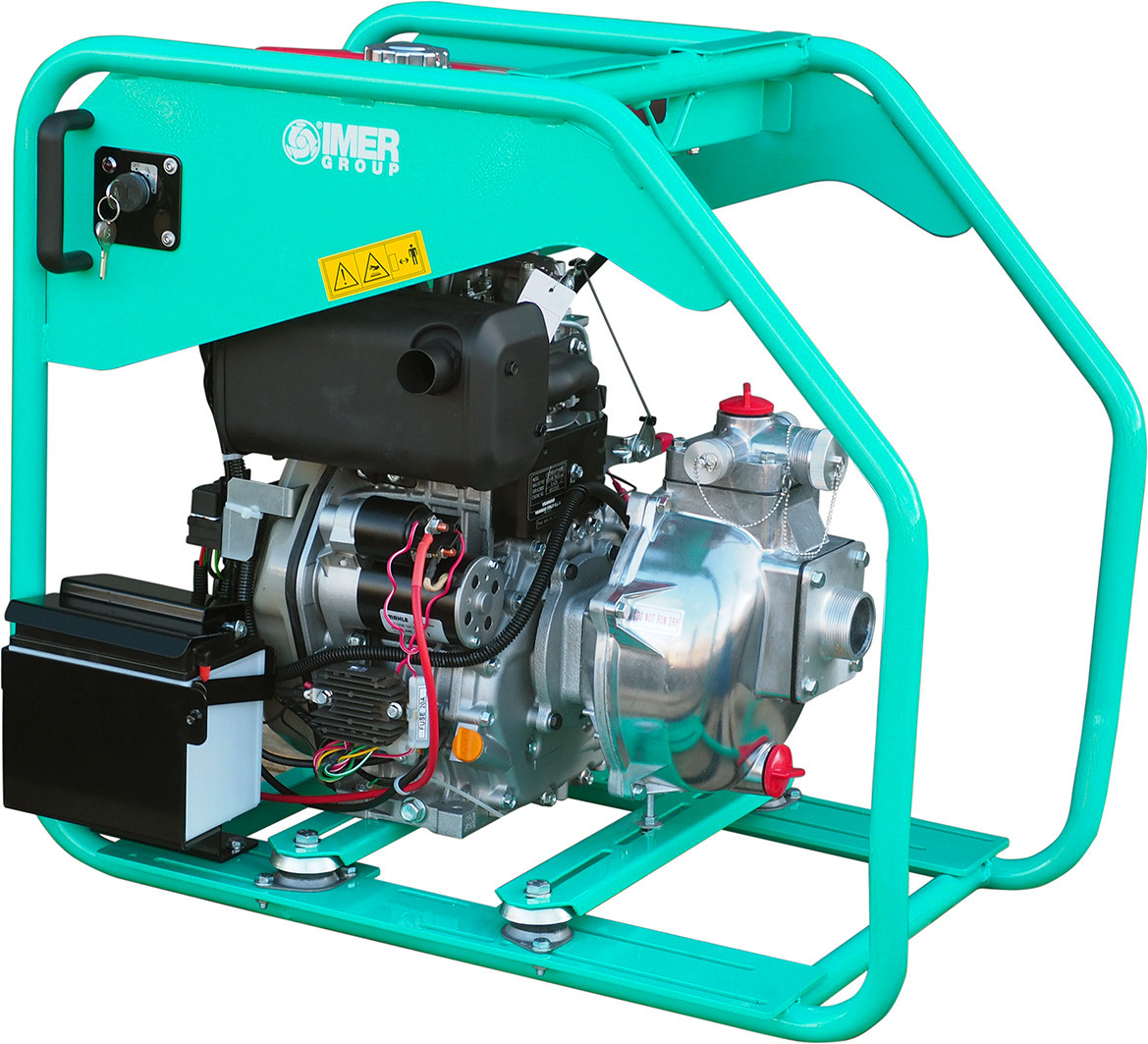 Motopompe diesel Haute pression JET 100 D XL13 DE démarrage électrique - 27 m³/h - Granulométrie 2.5 mm - IMER FRANCE