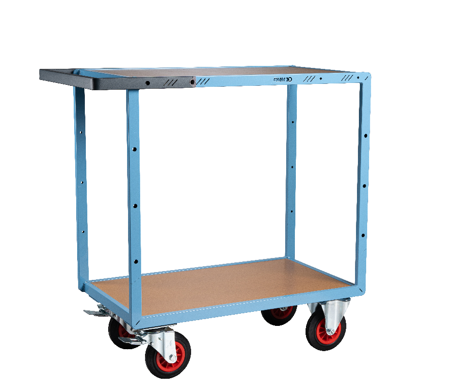 Servante mécano-soudée 2 plateaux médium - 1000 x 600 mm - roues TPE - Charge utile 400 kg - FIMM