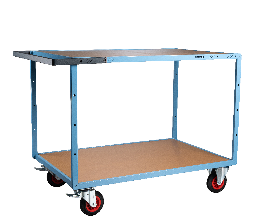 Servante mécano-soudée 2 plateaux médium - 1200 x 800 mm - roues CC - Charge utile 400 kg - FIMM