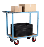 Servante mécano-soudée 2 plateaux médium - 850 x 500 mm - roues TPE - Charge utile 400 kg - FIMM