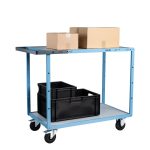 Servante mécano-soudée 2 plateaux mélaminés - 1000 x 600 mm - roues CC - Charge utile 250 kg - FIMM