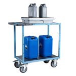 Servante mécano-soudée 2 plateaux tôle galva - 850 x 500 mm - roues TPE - Charge utile 400 kg - FIMM