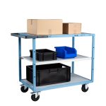 Servante mécano-soudée 3 plateaux mélaminés - 1000 x 600 mm - roues CC - Charge utile 250 kg - FIMM