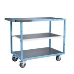 Servante mécano-soudée 3 plateaux tôle galva - 1000 x 600 mm - roues TPE - Charge utile 250 kg - FIMM