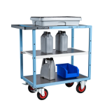 Servante mécano-soudée 3 plateaux tôle galva - 850 x 500 mm - roues CC - Charge utile 400 kg - FIMM