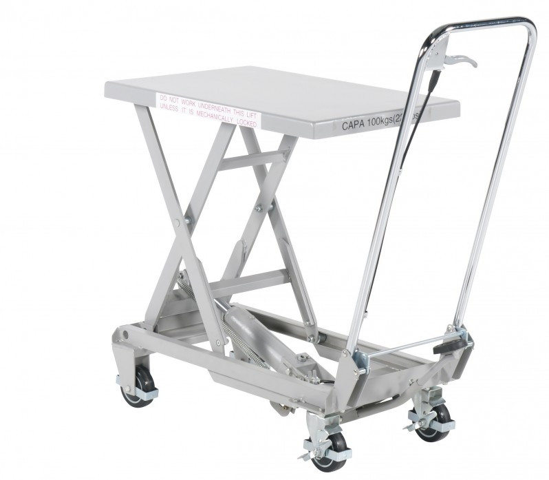 Table élévatrice manuelle simple ciseaux en aluminium - Charge utile 100 kg - FIMM