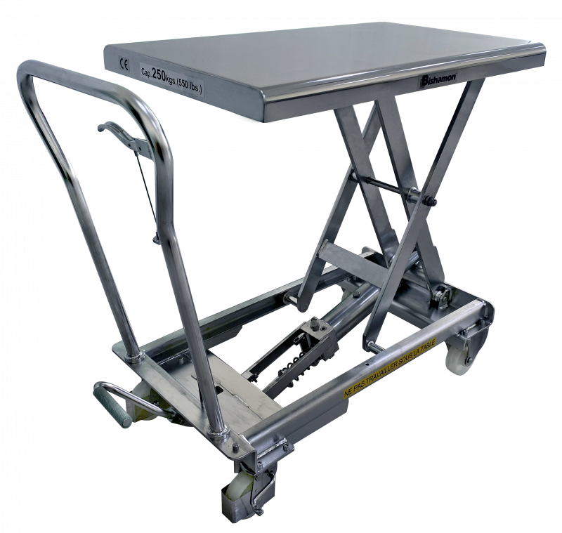Table élévatrice manuelle simple ciseaux en inox - Charge utile 250 kg - FIMM