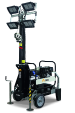 Tour d'éclairage mobile KAPPA-L-4X160 - 4 LED 160W, 2400 m², H 5.5 m, levage manuel - AURORA