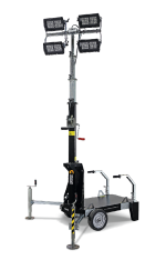 Tour d'éclairage mobile KAPPA-L-4X75 - 4 LED 75W, 1500 m², H 5.5 m, levage manuel - AURORA