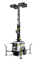 Tour d'éclairage mobile ZETA-L-4X75 - 4 LED 75W, 2000 m², H 7m, levage manuel - AURORA