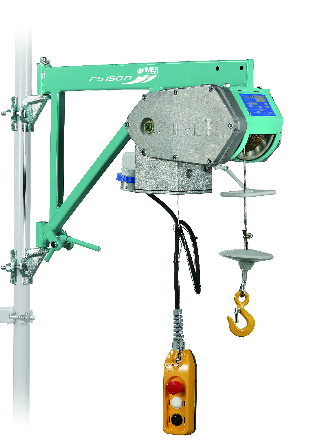 Treuil - Elévateur ES 150 N avec application poteau - Portée 150 kg - Vitesse max 19 m/mm - hauteur max 30 m - IMER FRANCE