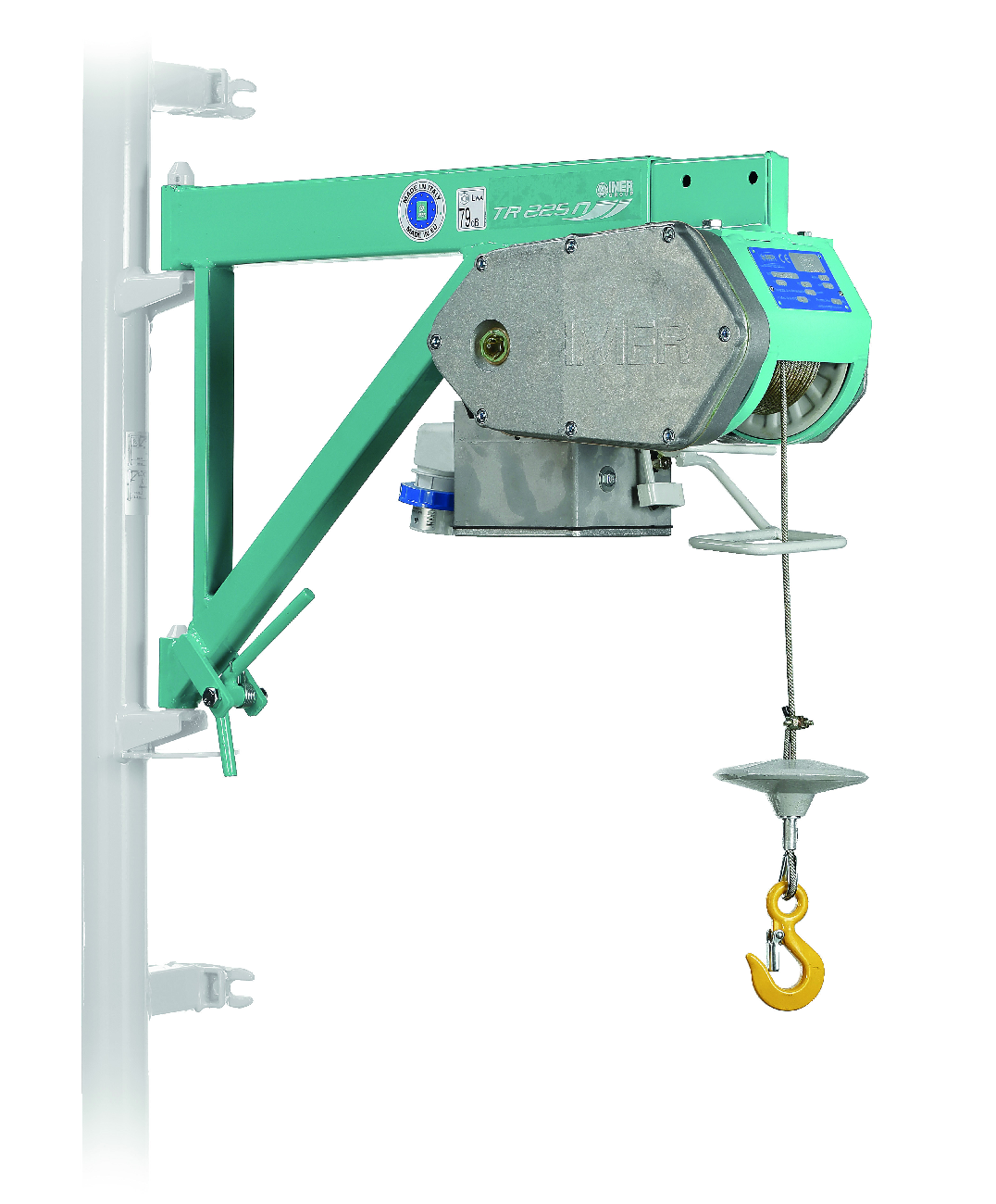 Treuil - Elévateur TR 225 N avec 3 types de télécommande - Portée 200 kg - Vitesse max 19 m/mm - hauteur max 30 m - IMER FRANCE